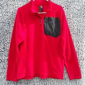 THE NORTH FACE LARGE MEN'S RED FLEECE PULLOVER